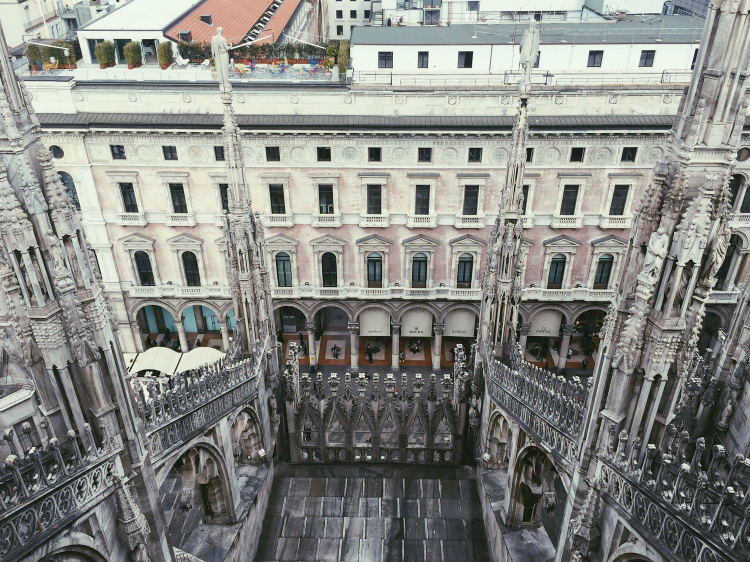 view from the top of the duomo roof